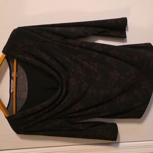 Investments Elegant Black Floral Blouse